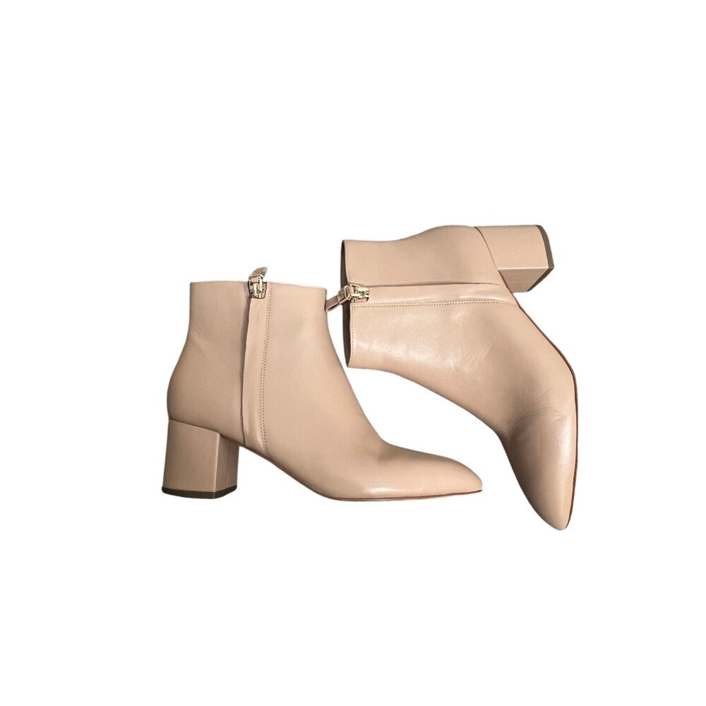 Kate Spade New York Alessia Leather Side Zip Ankle Bootie Size 8.5 Nude Beige - Picture 7 of 14